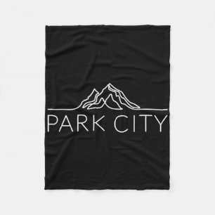 Park City Utah Mountain Skiing Snowboarding  Fleece Blanket