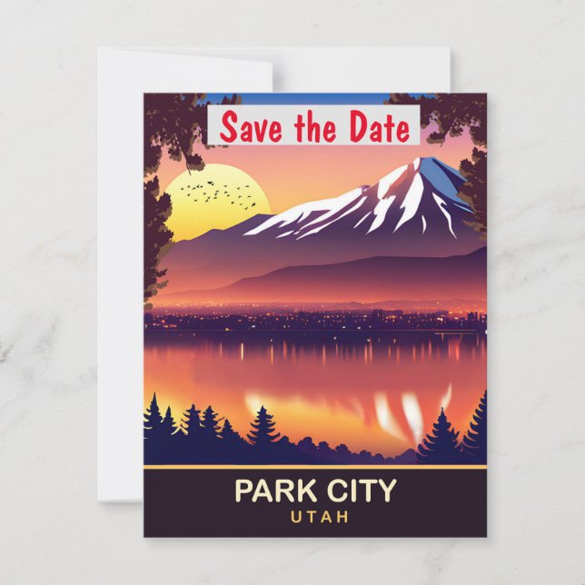 Park City Utah Mountain Wedding Invitation (Front)