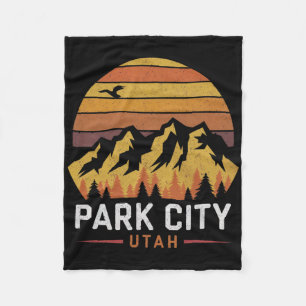Park City Utah Mountains Ski Hiking Camping Trip S Fleece Blanket