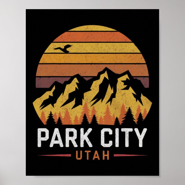 Park City Utah Mountains Ski Hiking Camping Trip S Poster (Front)