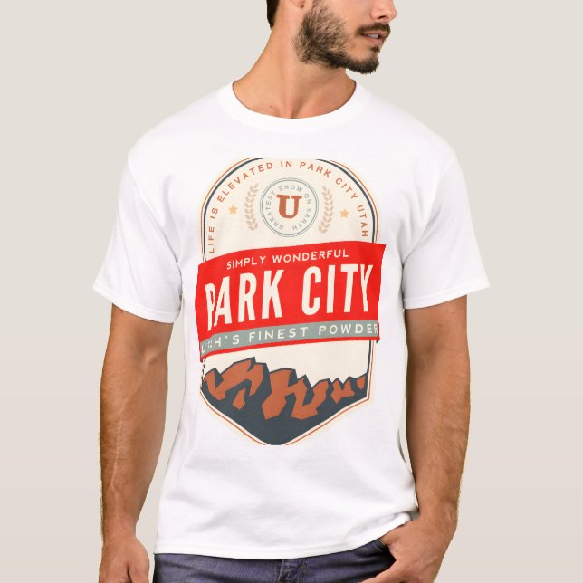 PARK CITY UTAH MOUNTAINS SKIING SKI SNOWBOARD � Sp T-Shirt (Front)