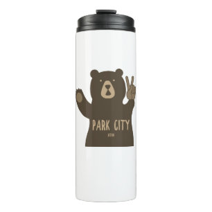 Park City Utah Peace Bear Thermal Tumbler