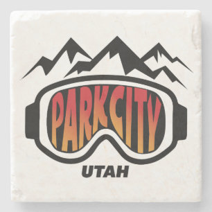 Park City Utah ski design on marble coaster