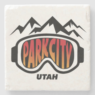 Park City Utah ski design on marble coaster
