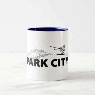Park City Utah Ski Jumper Two-Tone Coffee Mug