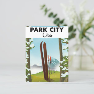 Park City Utah Ski poster Postcard