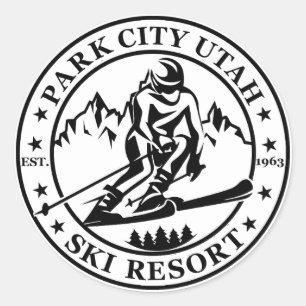 Park city Utah ski resort Classic Round Sticker