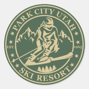 Park city Utah ski resort Classic Round Sticker