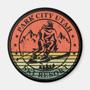 Park city Utah ski resort vintage Magnet