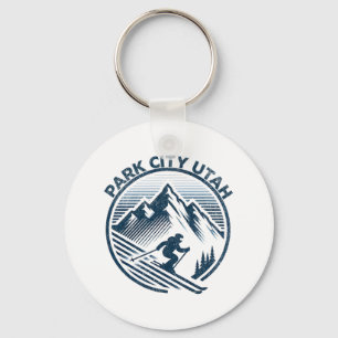 Park City Utah Ski Resort Winter Skiing Key Ring
