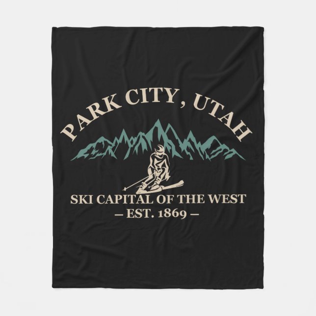 Park city Utah ski resorts Fleece Blanket (Front)
