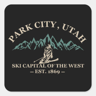 Park city Utah ski resorts Square Sticker