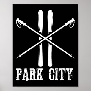 Park City Utah Ski Skier Skiing Nordic Alpine Down Poster