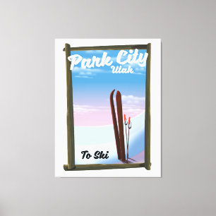 Park city Utah Ski travel poster Canvas Print