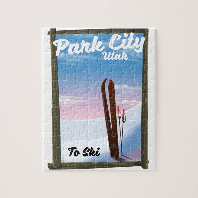 Park city Utah Ski travel poster Jigsaw Puzzle (Vertical)