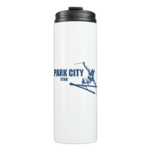 Park City Utah Skier Thermal Tumbler