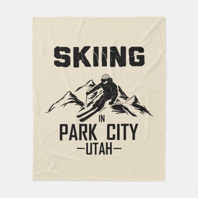 Park City Utah skiing Fleece Blanket (Front)