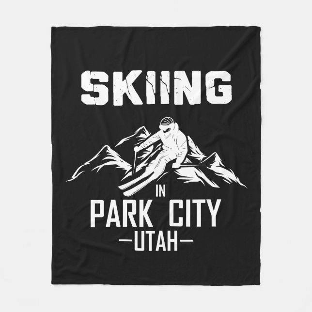 Park City Utah skiing Fleece Blanket (Front)