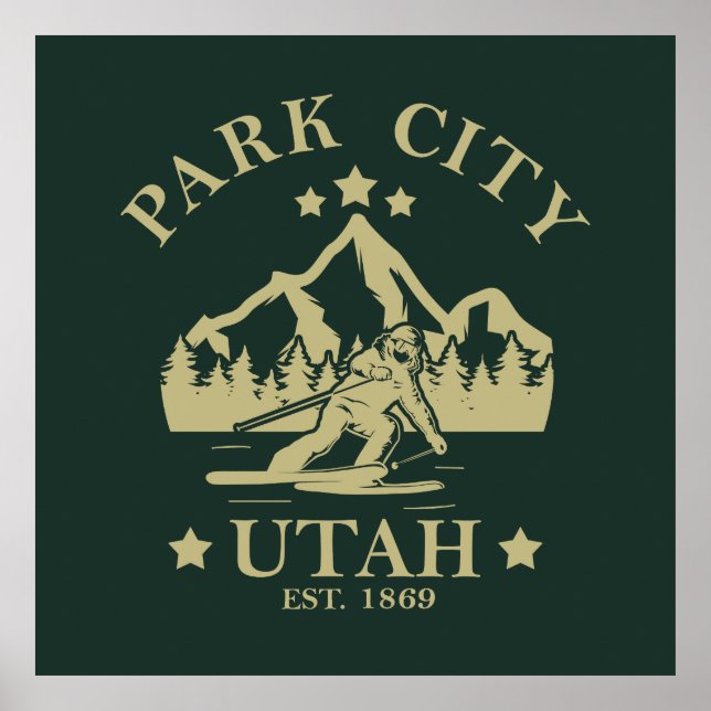 Park City Utah skiing Poster (Front)