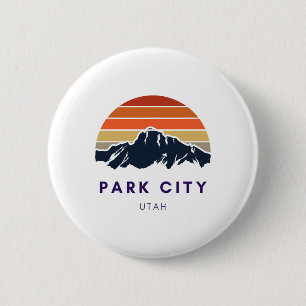 Park City Utah Skiing Snowboarding Hikers Utah Gif 6 Cm Round Badge