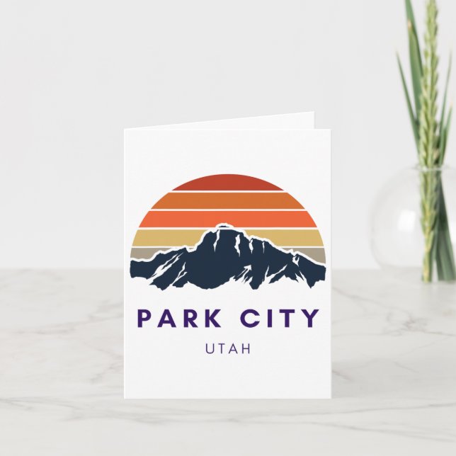 Park City Utah Skiing Snowboarding Hikers Utah Gif Card (Front)