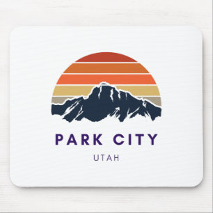 Park City Utah Skiing Snowboarding Hikers Utah Gif Mouse Mat