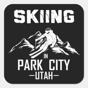 Park City Utah skiing Square Sticker