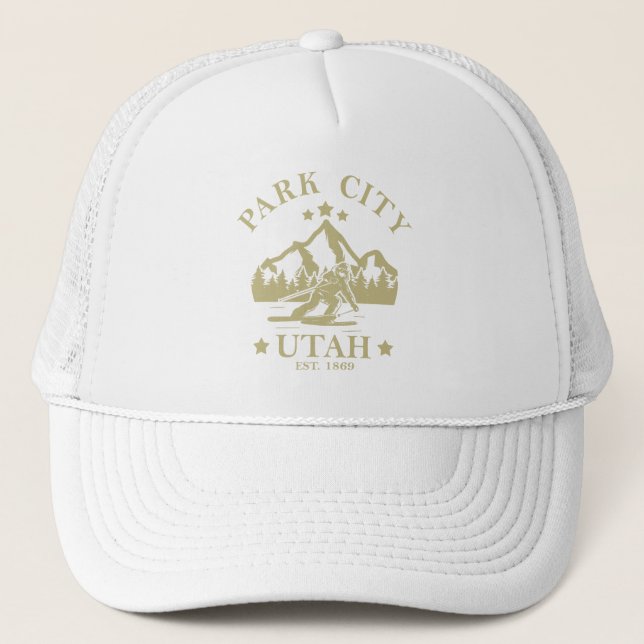 Park City Utah skiing Trucker Hat (Front)