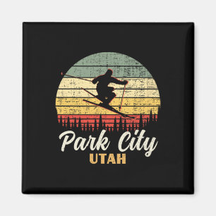 Park City Utah Skiing Vintage Mountain Ski Vacatio Magnet