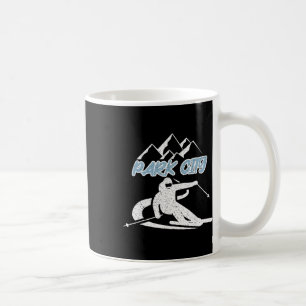 Park City Utah Snow Mountain Skiing Skier Vintage Coffee Mug