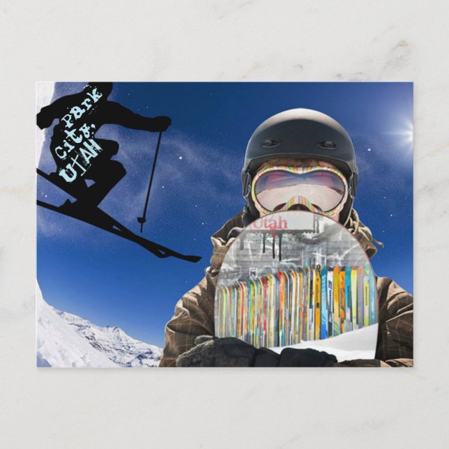 Park City, Utah Snowboard & Ski Postcard (Front)