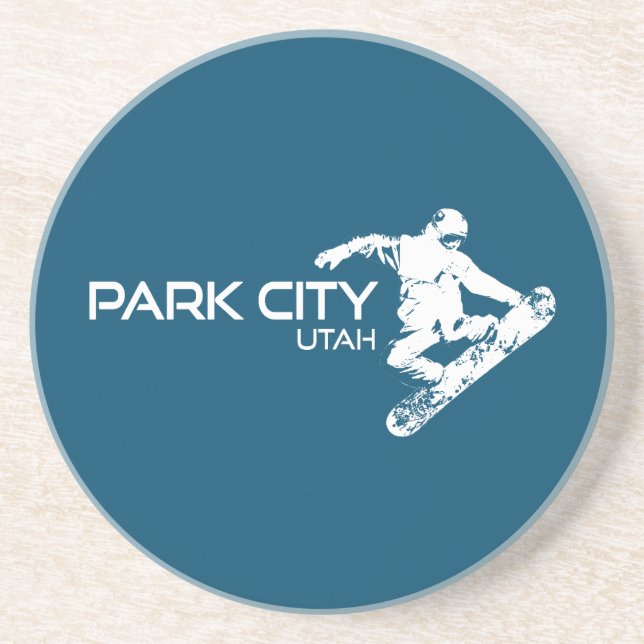 Park City Utah Snowboarder Coaster (Front)