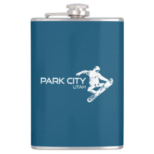 Park City Utah Snowboarder Hip Flask