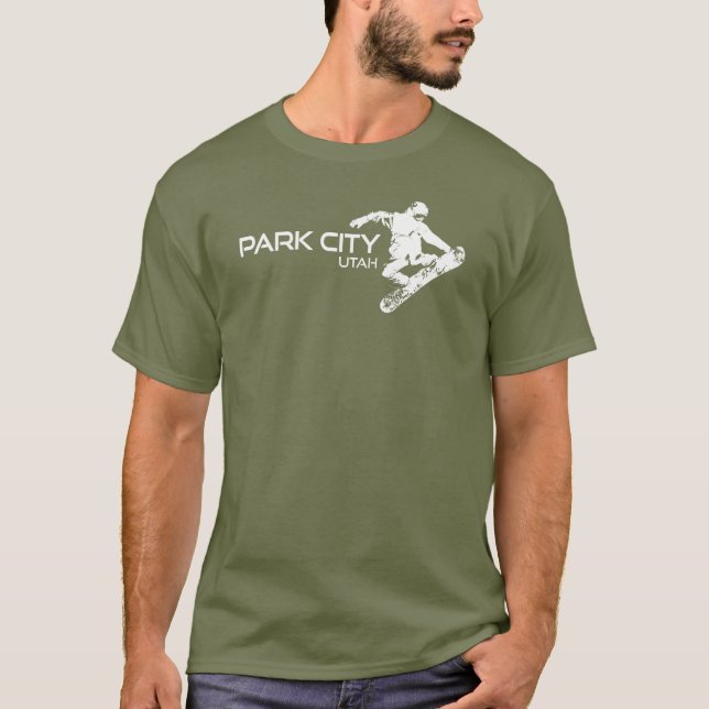 Park City Utah Snowboarder T-Shirt (Front)