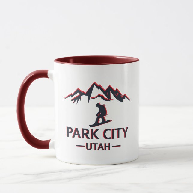 Park city Utah snowboarding Mug (Left)