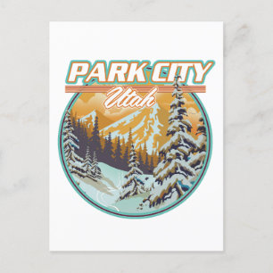 Park City Utah Travel Logo Invitation Postcard
