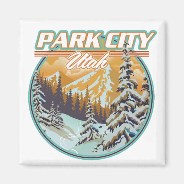 Park City Utah Travel Logo Magnet (Front)