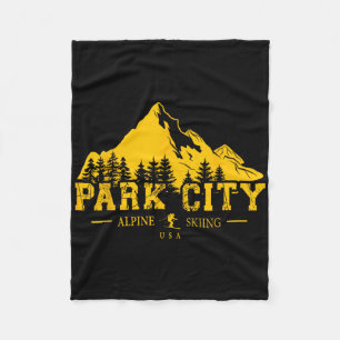 Park City Utah Usa Ski Resort Alpine Skiing Souven Fleece Blanket