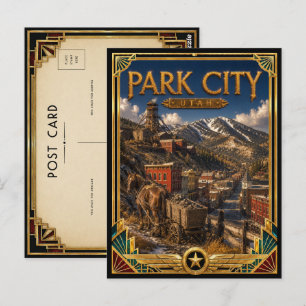 Park City Utah Vintage Art Deco Golden Age Postcard