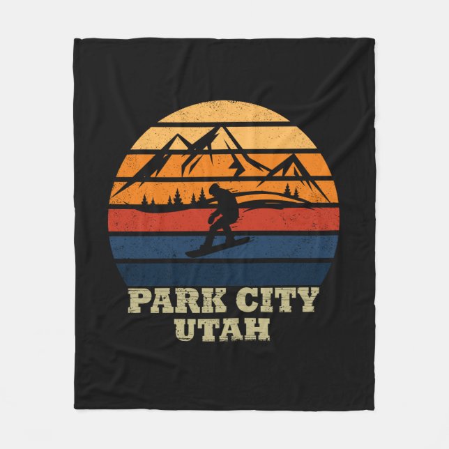 Park city Utah vintage Fleece Blanket (Front)