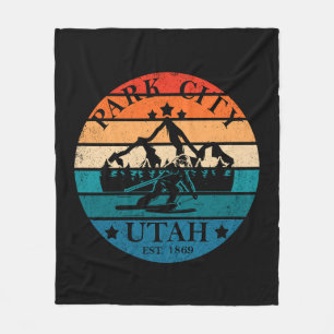Park city Utah vintage Fleece Blanket