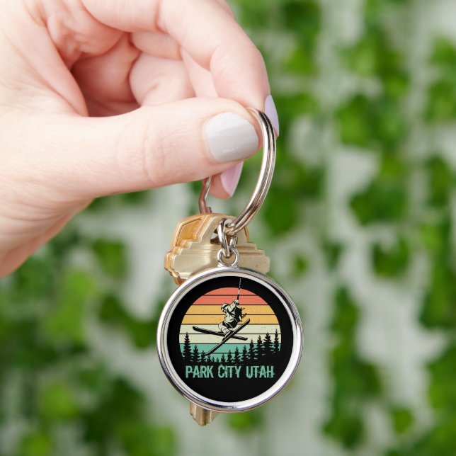 Park city Utah vintage Key Ring (Hand)