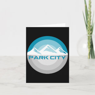 Park City Utah Vintage Retro Snowboarding Skiing T Card