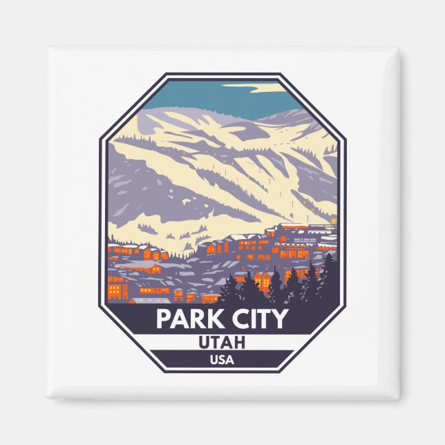 Park City Utah Winter Area Emblem   Magnet (Front)