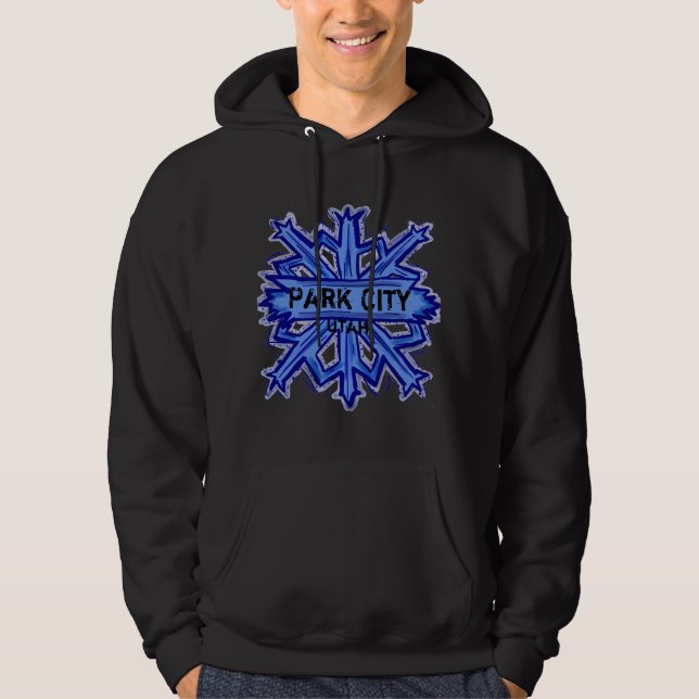 Park City Utah winter snowflake hoodie (Front)