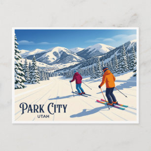 Park City winter skiing Utah Postcard