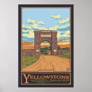 Park Entrance - Yellowstone Nat'l Park Poster