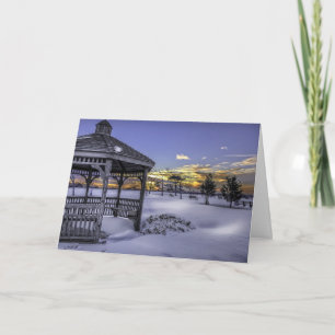 Park Gazebo in Winter Holiday Card