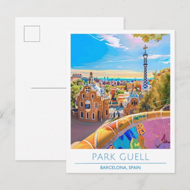Park Guell Barcelona Spain Travel  Postcard (Front/Back)