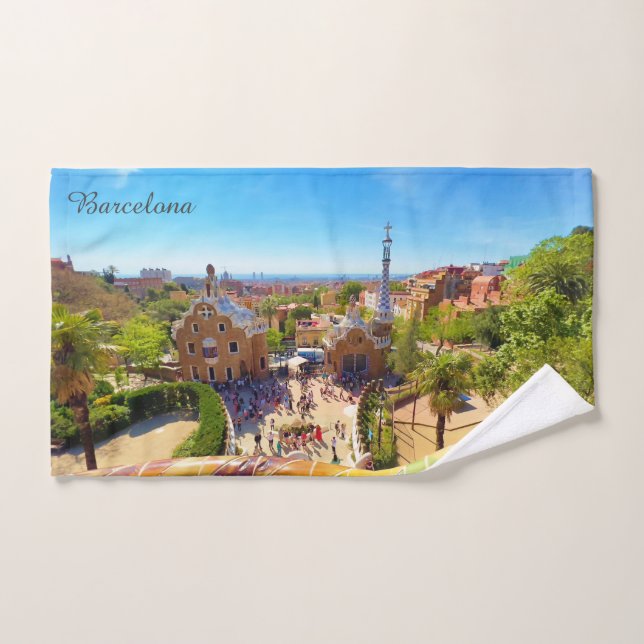 Park Güell in Barcelona Hand Towel (Hand Towel)